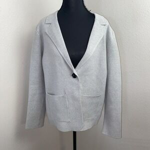 Willow & Wind Light Gray Single-Button Blazer Cardigan